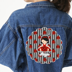 Ladybugs & Stripes Twill Iron On Patch - Custom Shape - 3XL (Personalized)