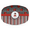 Ladybugs & Stripes Plastic Platter - Microwave & Oven Safe Composite Polymer (Personalized)