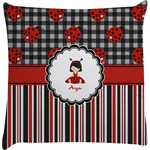 Ladybugs & Stripes Decorative Pillow Case (Personalized)