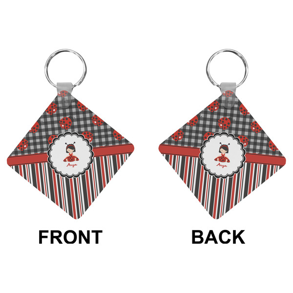 Ladybugs & Stripes Diamond Keychain (Front + Back)