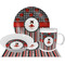 Ladybugs & Stripes Dinner Set - 4 Pc (Personalized)
