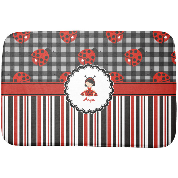Custom Ladybugs & Stripes Dish Drying Mat (Personalized)