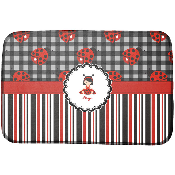 Custom Ladybugs & Stripes Dish Drying Mat (Personalized)