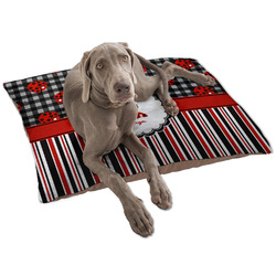 Ladybugs & Stripes Dog Bed - Large w/ Name or Text