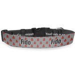 Ladybugs & Stripes Deluxe Dog Collar - Large (13" to 21") (Personalized)