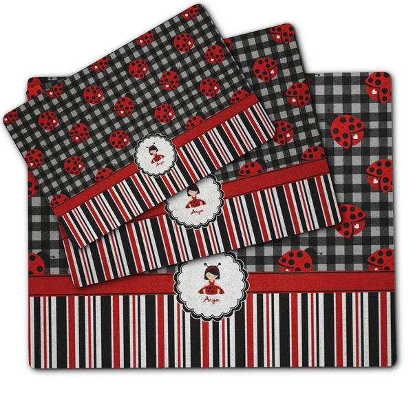 Ladybugs & Stripes Dog Food Mat - MAIN (sm, med, lrg)