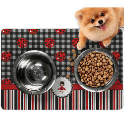 Ladybugs & Stripes Dog Food Mat - Small w/ Name or Text