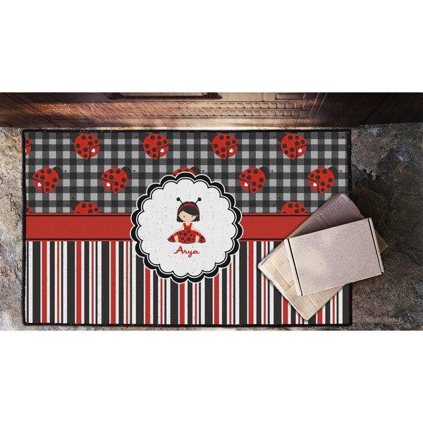 Ladybugs & Stripes Door Mat - LIFESTYLE (Lrg)