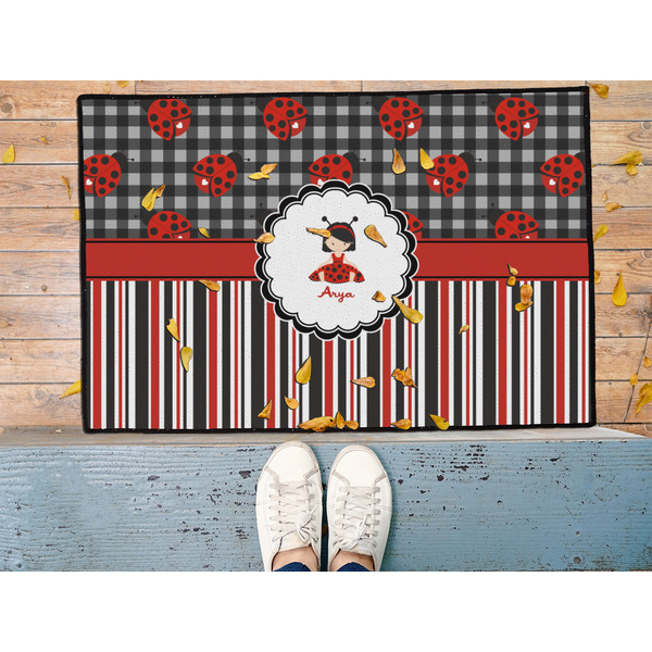 Ladybugs & Stripes Door Mat - LIFESTYLE (Med)