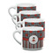 Ladybugs & Stripes Double Shot Espresso Cups - Set of 4 (Personalized)