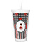 Ladybugs & Stripes Double Wall Tumbler with Straw (Personalized)