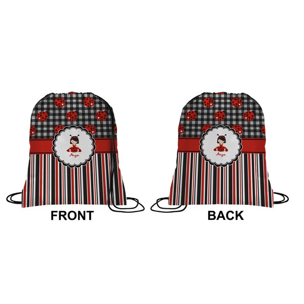 Ladybugs & Stripes Drawstring Backpack