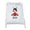 Ladybugs & Stripes Drawstring Backpacks - Sweatshirt Fleece - Double Sided - FRONT