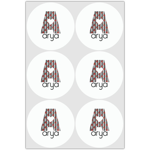 Ladybugs & Stripes Drink Topper - Large - Set of 6