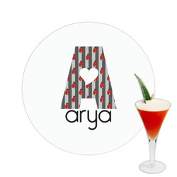 Ladybugs & Stripes Printed Drink Topper -  2.5" (Personalized)