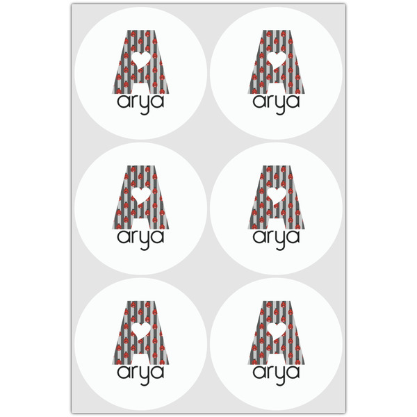 Ladybugs & Stripes Drink Topper - XLarge - Set of 6