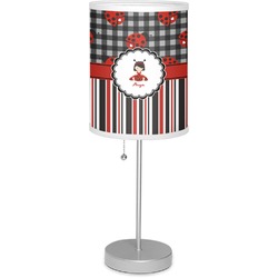 Ladybugs & Stripes Lamp with Drum Shade (Personalized)