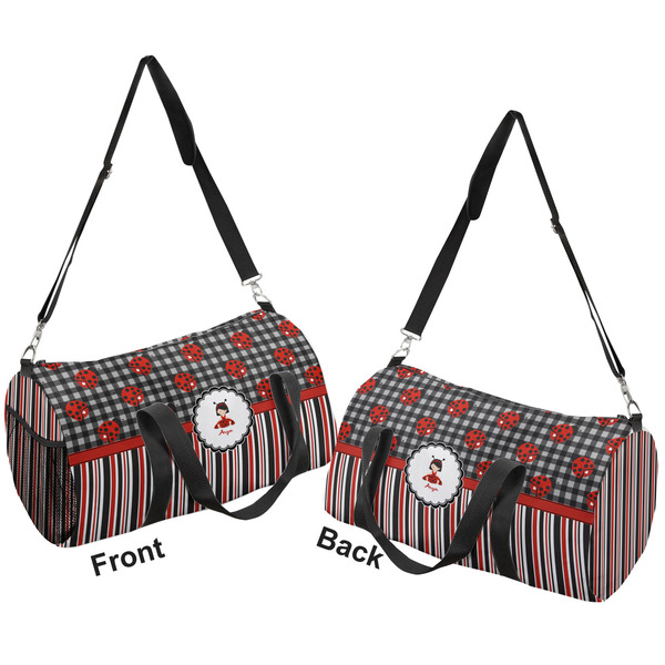 Ladybugs & Stripes Duffle bag large front and back sides