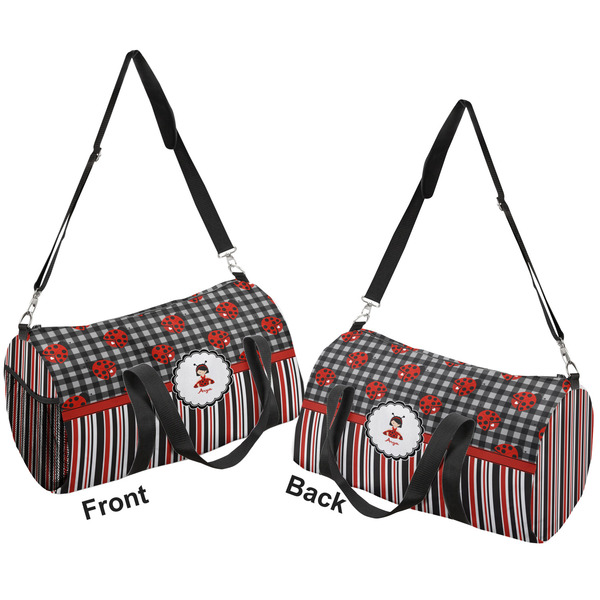 Ladybugs & Stripes Duffle bag small front and back sides