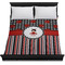 Ladybugs & Stripes Duvet Cover - Queen - On Bed - No Prop