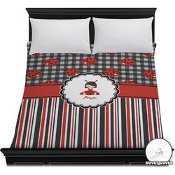 Ladybugs & Stripes Duvet Cover - Full / Queen (Personalized)