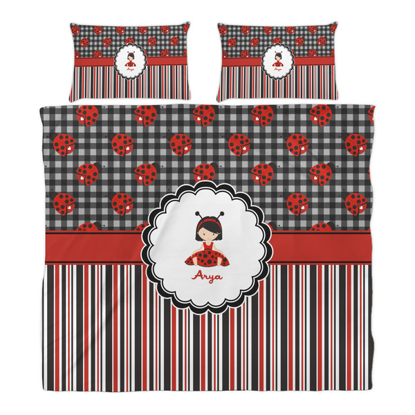 Ladybugs & Stripes Duvet Cover Set - King - Alt Approval