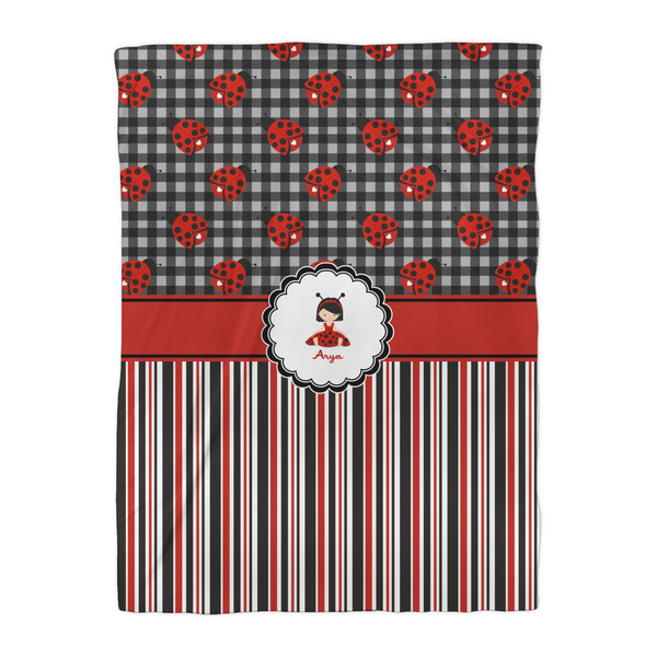 Ladybugs & Stripes Duvet Cover - Twin XL - Front