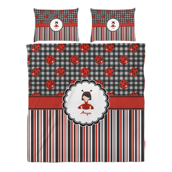 Ladybugs & Stripes Duvet cover Set - Queen - Alt Approval