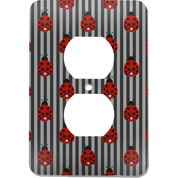 Custom Ladybugs & Stripes Electric Outlet Plate