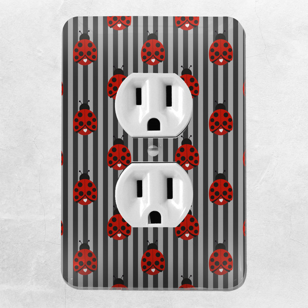 Ladybugs & Stripes Electric Outlet Plate - LIFESTYLE