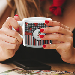 Ladybugs & Stripes Double Shot Espresso Cup - Single (Personalized)
