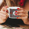 Ladybugs & Stripes Espresso Cup - 6oz (Double Shot) LIFESTYLE (Woman hands cropped)