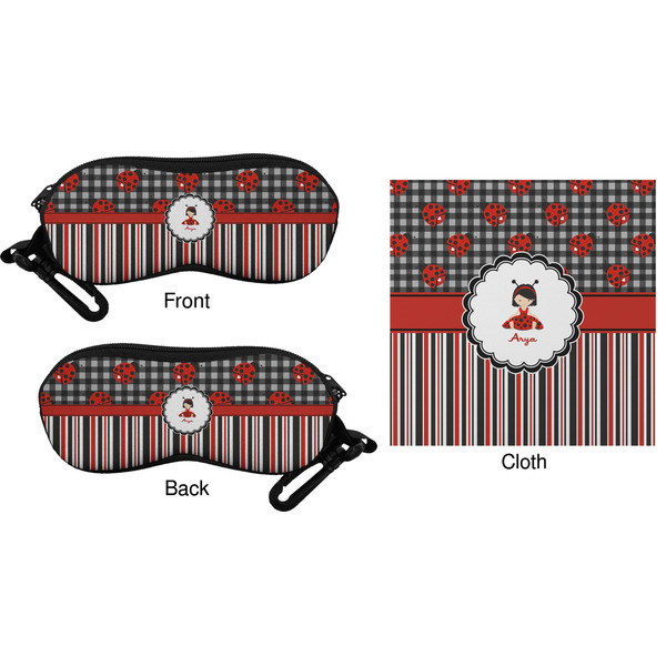 Ladybugs & Stripes Eyeglass Case & Cloth (Approval)