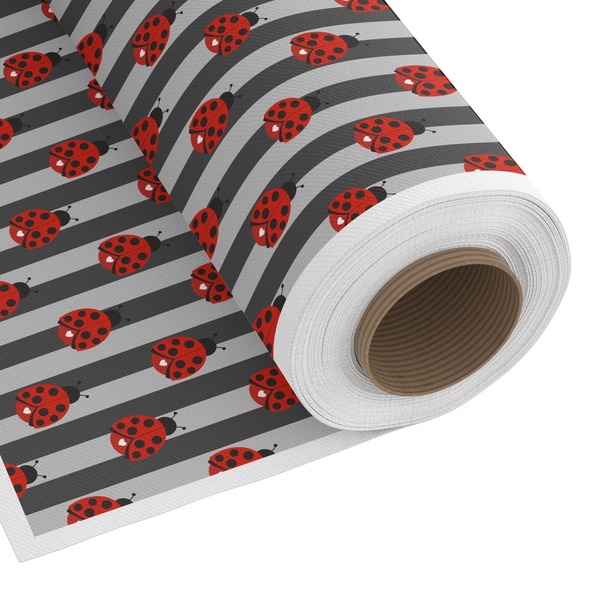 Custom Ladybugs & Stripes Fabric by the Yard - Spun Polyester Poplin