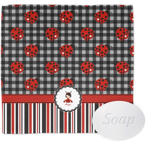 Ladybugs & Stripes Wash Cloth with soap