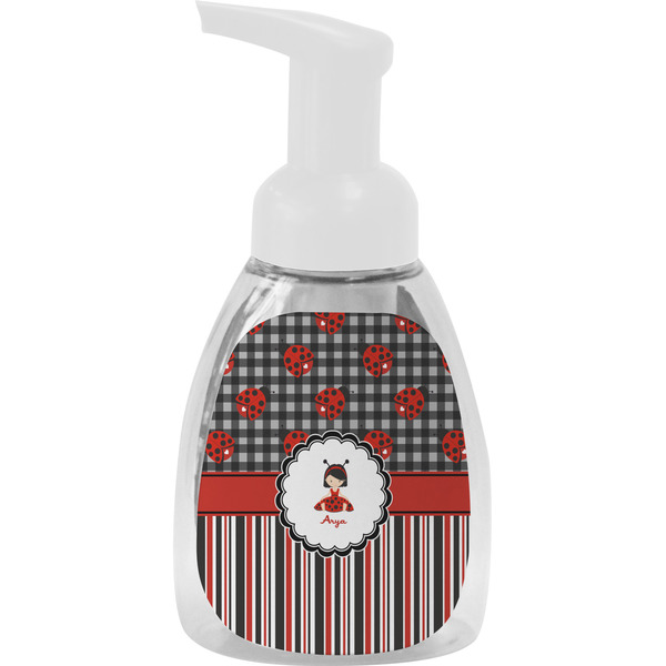 Custom Ladybugs & Stripes Foam Soap Bottle (Personalized)
