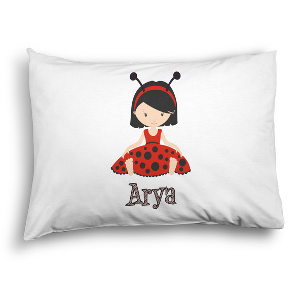 Custom Ladybugs & Stripes Pillow Case - Standard - Graphic (Personalized)