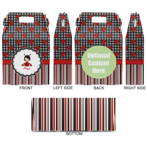 Ladybugs & Stripes Gable Favor Box - Approval