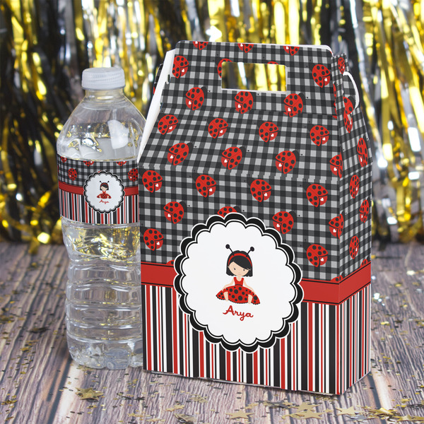 Ladybugs & Stripes Gable Favor Box - In Context