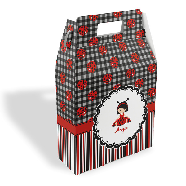 Custom Ladybugs & Stripes Gable Favor Box (Personalized)