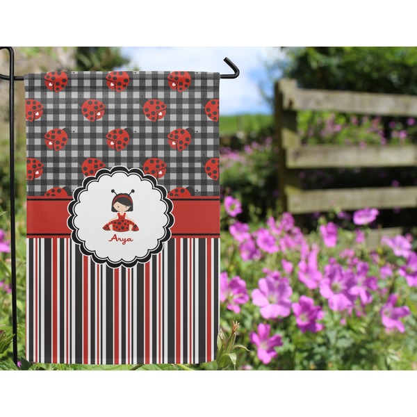 Ladybugs & Stripes Garden Flag - Outside In Flowers