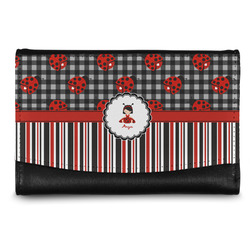 Ladybugs & Stripes Genuine Leather Women's Wallet - Small (Personalized)