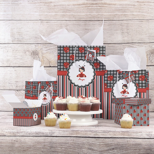 Ladybugs & Stripes Gift Bags - In Context
