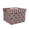 Ladybugs & Stripes Gift Boxes with Lid - Canvas Wrapped - Medium - Front/Main