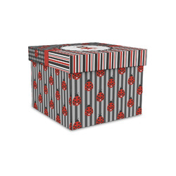 Ladybugs & Stripes Gift Box with Lid - Canvas Wrapped - Small (Personalized)