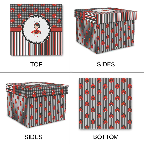Ladybugs & Stripes Gift Boxes with Lid - Canvas Wrapped - X-Large - Approval