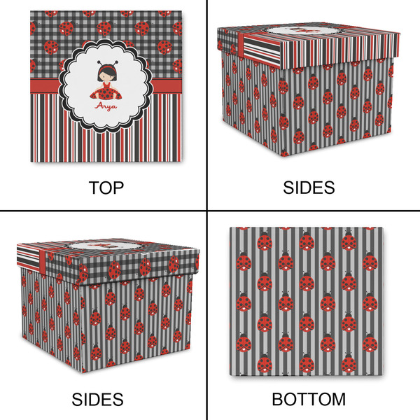 Ladybugs & Stripes Gift Boxes with Lid - Canvas Wrapped - XX-Large - Approval
