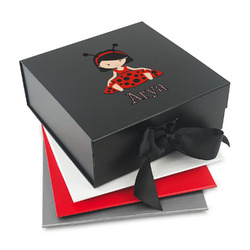 Ladybugs & Stripes Gift Box with Magnetic Lid (Personalized)