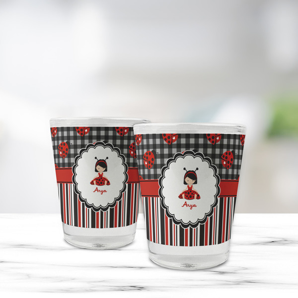 Ladybugs & Stripes Glass Shot Glass - Standard - LIFESTYLE