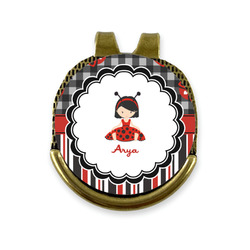 Ladybugs & Stripes Golf Ball Marker - Hat Clip - Gold